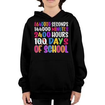 Funny Seconds Minutes Hours Counting - 100 Days Of School Youth Hoodie - Thegiftio UK