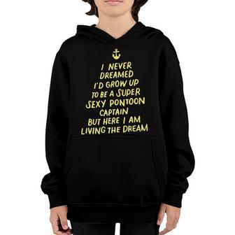 Funny Sexy Pontoon Captain Design Boat Captain Women Girls V2 Youth Hoodie - Thegiftio UK