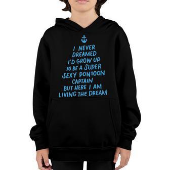 Funny Sexy Pontoon Captain Design Boat Captain Women Girls V7 Youth Hoodie - Thegiftio UK
