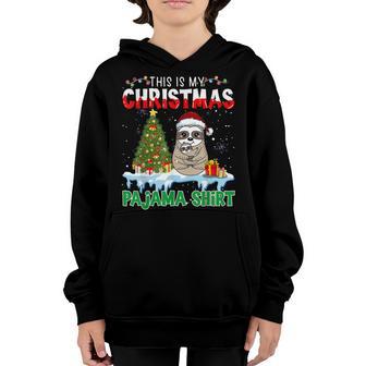 Funny Sloth Christmas Lights Tree Santa Xmas Gift Boys Girls Youth Hoodie - Thegiftio UK