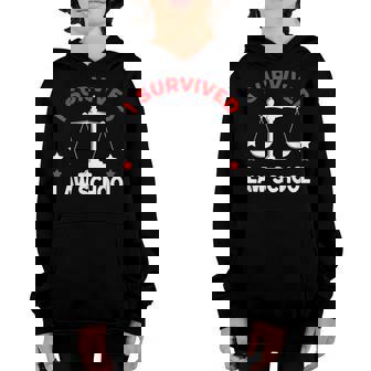 Funny Survived Law School Graduation Graduate Lawyer Him Her Youth Hoodie | Mazezy