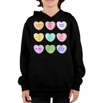 Funny Teacher Valentines Day Conversation Heart School Youth Hoodie - Thegiftio UK