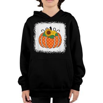 Funny Thanksgiving Orange Plaid Pumpkin Buffalo Women Girls Youth Hoodie - Thegiftio UK