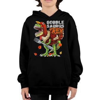 Funny Thanksgiving T Rex Dinosaur Turkey Costume For Boy Kid Youth Hoodie - Thegiftio UK