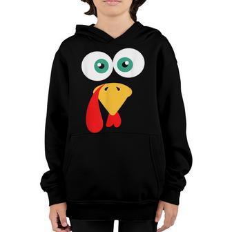 Funny Turkey Face Thanksgiving Family Costume Kids Turkey V2 Youth Hoodie - Thegiftio UK