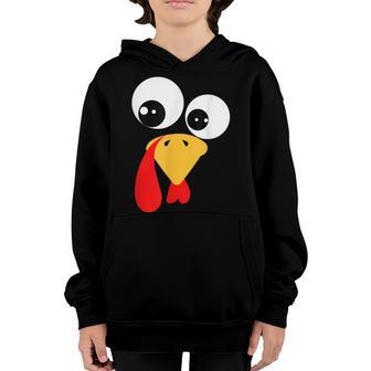 Funny Turkey Face Thanksgiving Family Costume Kids Turkey Youth Hoodie - Thegiftio UK