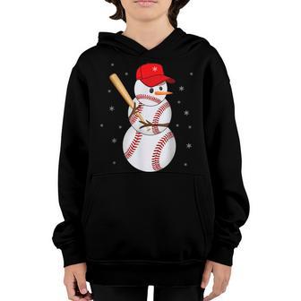 Funny Ugly Christmas Baseball Ball Snowman Xmas Boys Men Youth Hoodie - Thegiftio UK