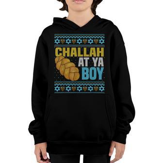 Funny Ugly Hanukkah Sweater Challah At Ya Boy Matching Youth Hoodie - Thegiftio UK