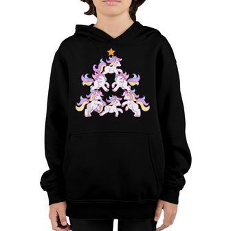 Funny Unicorn Christmas Tree Xmas Pajama Gifts Men Women Kid Youth Hoodie - Thegiftio UK