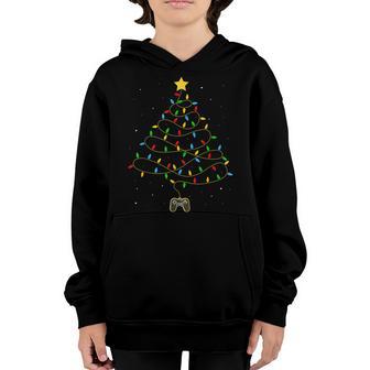 Funny Video Game Christmas Tree Xmas Gifts For Kids Boys Youth Hoodie - Thegiftio UK