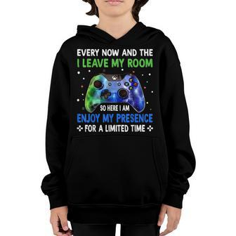 Funny Video Games Every Now And Then I Leave My Room Gaming V2 Youth Hoodie - Thegiftio UK
