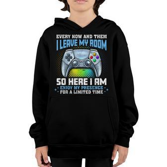 Funny Video Games Every Now And Then I Leave My Room Gaming V3 Youth Hoodie - Thegiftio UK
