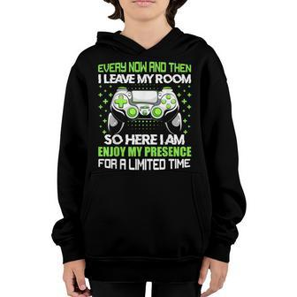 Funny Video Games Every Now And Then I Leave My Room Gaming Youth Hoodie - Thegiftio UK