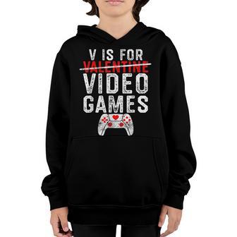 Funny Video Games Lover Valentine Day For Kids Boys Youth Hoodie - Thegiftio UK