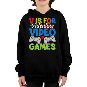 Funny Video Games V Is For Valentine V2 Youth Hoodie - Thegiftio UK