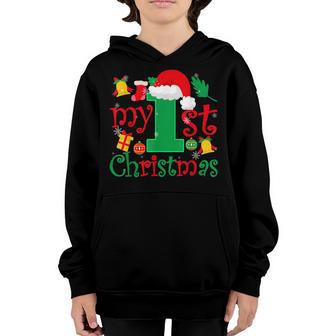 Funny Xmas Gifts For Kids Baby Son Its My 1St Christmas Ugly V2 Youth Hoodie - Thegiftio UK