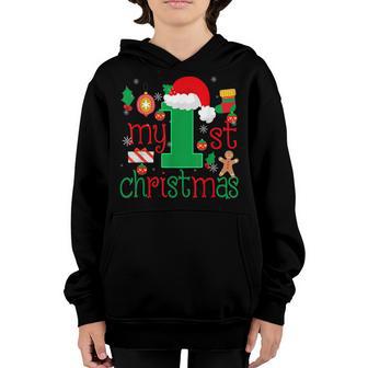 Funny Xmas Gifts For Kids Baby Son Its My 1St Christmas Ugly V3 Youth Hoodie - Thegiftio UK