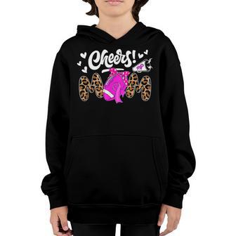 Game Day Football Cheer Mom Pink Leopard Breast Cancer V7 Youth Hoodie - Thegiftio UK