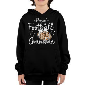 Game Day Proud Football Grandma Leopard Spirit T Design V2 Youth Hoodie - Thegiftio UK