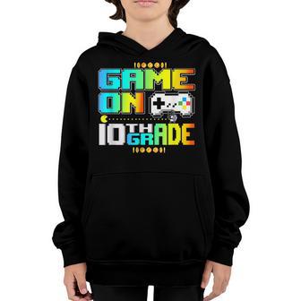 Game On 10Th Grade Gaming Video Gamer Back To School Boys Youth Hoodie - Thegiftio UK