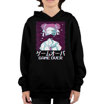 Game Over Geisha Anime Girl Japanese Vaporwave Aesthetic Youth Hoodie - Thegiftio UK