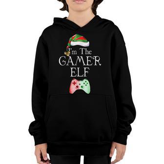 Gamer Elf Christmas Matching Group Family Funny Gaming Xmas Youth Hoodie - Thegiftio UK