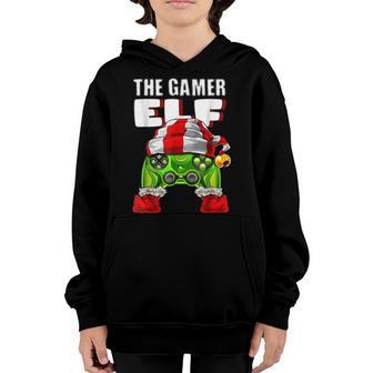Gamer Elf Family Matching Christmas Funny Xmas Costume Youth Hoodie - Thegiftio UK