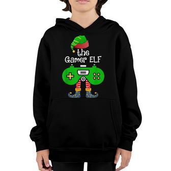 Gamer Elf Friend Matching Group Christmas Funny Game Pajama Youth Hoodie - Thegiftio UK