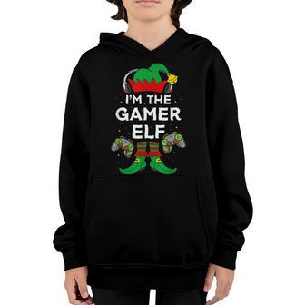 Gamer Elf Matching Family Group Christmas Funny Gaming Lover Youth Hoodie - Thegiftio UK