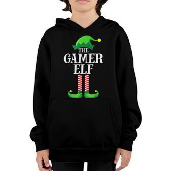 Gamer Elf Matching Family Group Christmas Party Pajama Youth Hoodie - Thegiftio UK