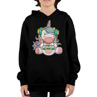 Gamer Girl Unicorn Gaming Cute Video Game Women Girls Youth Hoodie - Thegiftio UK