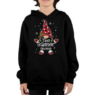 Gamer Gnome Buffalo Plaid Matching Family Christmas Pajama V2 Youth Hoodie - Thegiftio UK