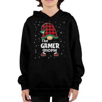 Gamer Gnome Buffalo Plaid Matching Family Christmas Pajama V4 Youth Hoodie - Thegiftio UK
