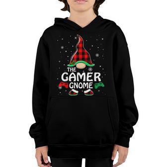 Gamer Gnome Buffalo Plaid Matching Family Christmas Pajama V7 Youth Hoodie - Thegiftio UK