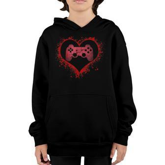 Gamer Heart Valentines Day Video Games Boys Kids Teens Gift Youth Hoodie | Mazezy DE