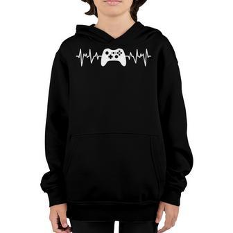 Gamer Heartbeat Video Game Lover V2 Youth Hoodie - Thegiftio UK