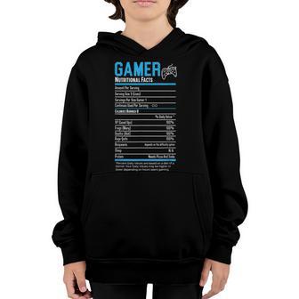 Gamer Nutritional Facts Gaming Video Games Youth Hoodie - Thegiftio UK