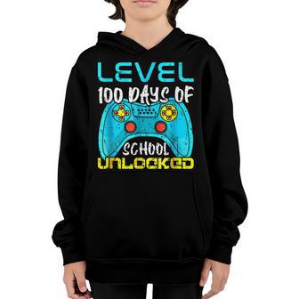 Gamer Student 100Th Days Unlocked Gaming 100 Days Of School Youth Hoodie - Thegiftio UK