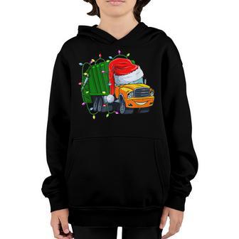 Garbage Truck Lights Christmas Trash Trucks Santa Kids Boys Youth Hoodie - Thegiftio UK