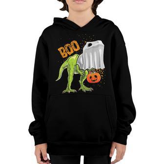 Ghost Dinosaur T Rex Funny Boo Halloween Boys Men Pumpkin V2 Youth Hoodie - Thegiftio UK