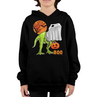 Ghost Dinosaur T Rex Funny Boo Halloween Boys Men Pumpkin V3 Youth Hoodie - Thegiftio UK