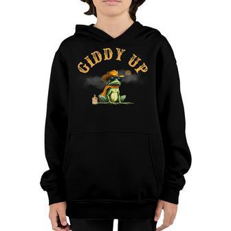 Giddy Up Cowboy Frog Youth Hoodie | Mazezy