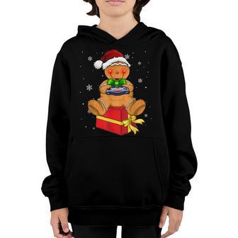 Gingerbread Gamer Funny Christmas Video Game Xmas Gaming Boy Youth Hoodie - Thegiftio UK