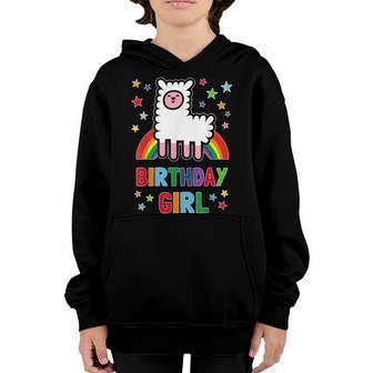 Girl Birthday Alpaca Llama B-Day Party Wool Sheep Gift Idea Youth Hoodie - Thegiftio UK