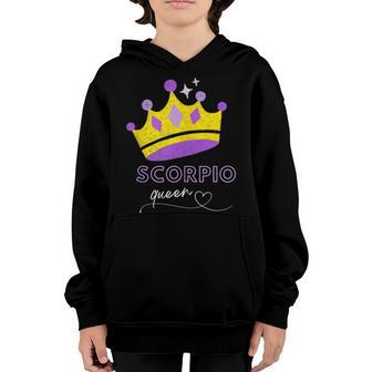 Girl Scorpio Qween Crown Lovely Youth Hoodie - Thegiftio UK