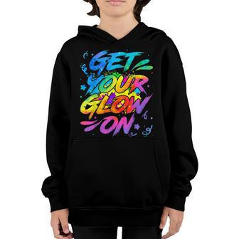 Glow Design For Kids And Adults In Bright Colors 80S Theme Youth Hoodie | Mazezy