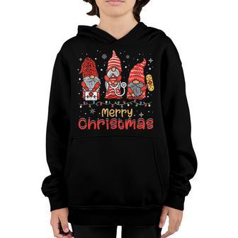 Gnome With Buffalo Plaid Pattern Christmas Girls Boys Kids Youth Hoodie - Thegiftio UK
