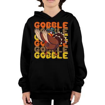 Gobble Dabbing Turkey Thanksgiving Day Pilgrim Boys Kids Men V5 Youth Hoodie - Thegiftio UK