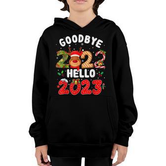 Goodbye 2022 Hello 2023 Happy New Year Men Women Kids Youth Hoodie - Thegiftio UK
