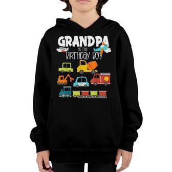 Grandpa Of The Birthday Boy Family Matching Train Fire Truck Youth Hoodie - Seseable